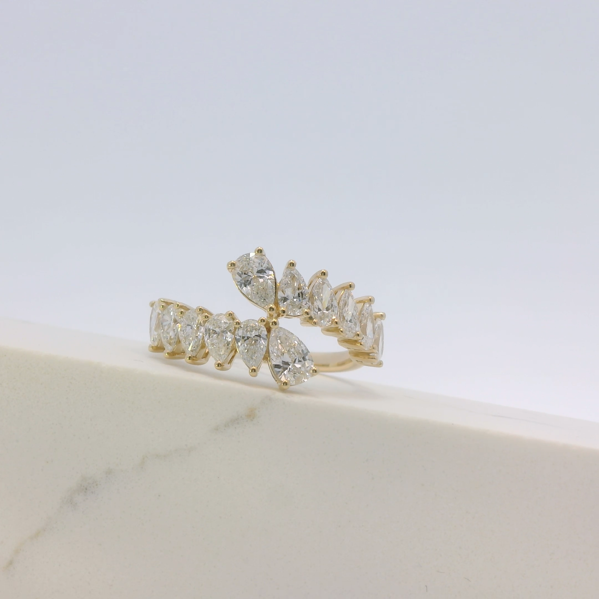 Zina diamond ring, side view, Luma Jewellery