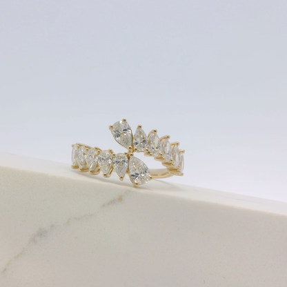 Zina diamond ring, side view, Luma Jewellery